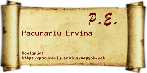 Pacurariu Ervina névjegykártya